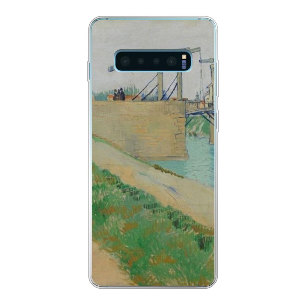 MuchoWow Handyhülle Schutzhülle Hülle für Samsung Galaxy S10 Plus Die Brücke von Langlois - Vincent van Gogh Silikon Softcase Handy Hülle -...