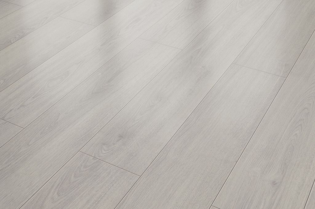 Classen Laminat 128,6 x 19,4 cm 7 mm Eiche hell grau Produktbild 