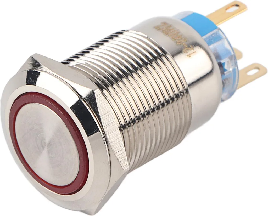 Pulsante Metallo 19mm LED Rosso Impermeabile IP67 12V 24V Prezzo