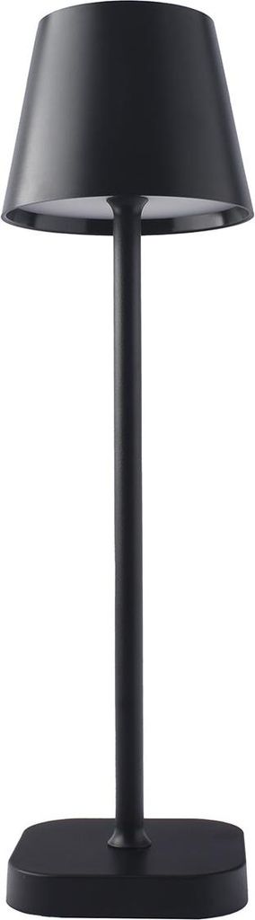 FlinQ Tischlampe Lume – Wiederaufladbar – Schlafzimmerlampe – Dimmbar mit Speicher – 3 Lichtstufen – 38 cm – Schwarz