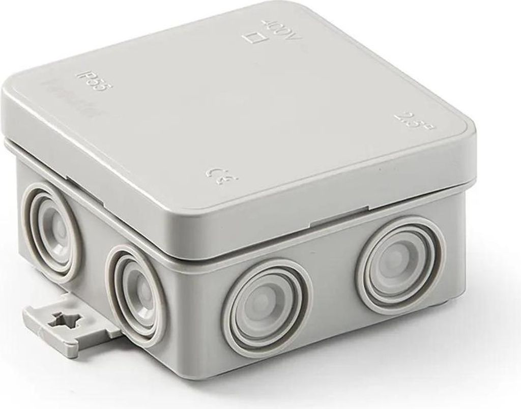 FAMATEL – Wasserdichte Abzweigdose Minibox IP55 | Druckdeckel | 75x75x39 | Grau