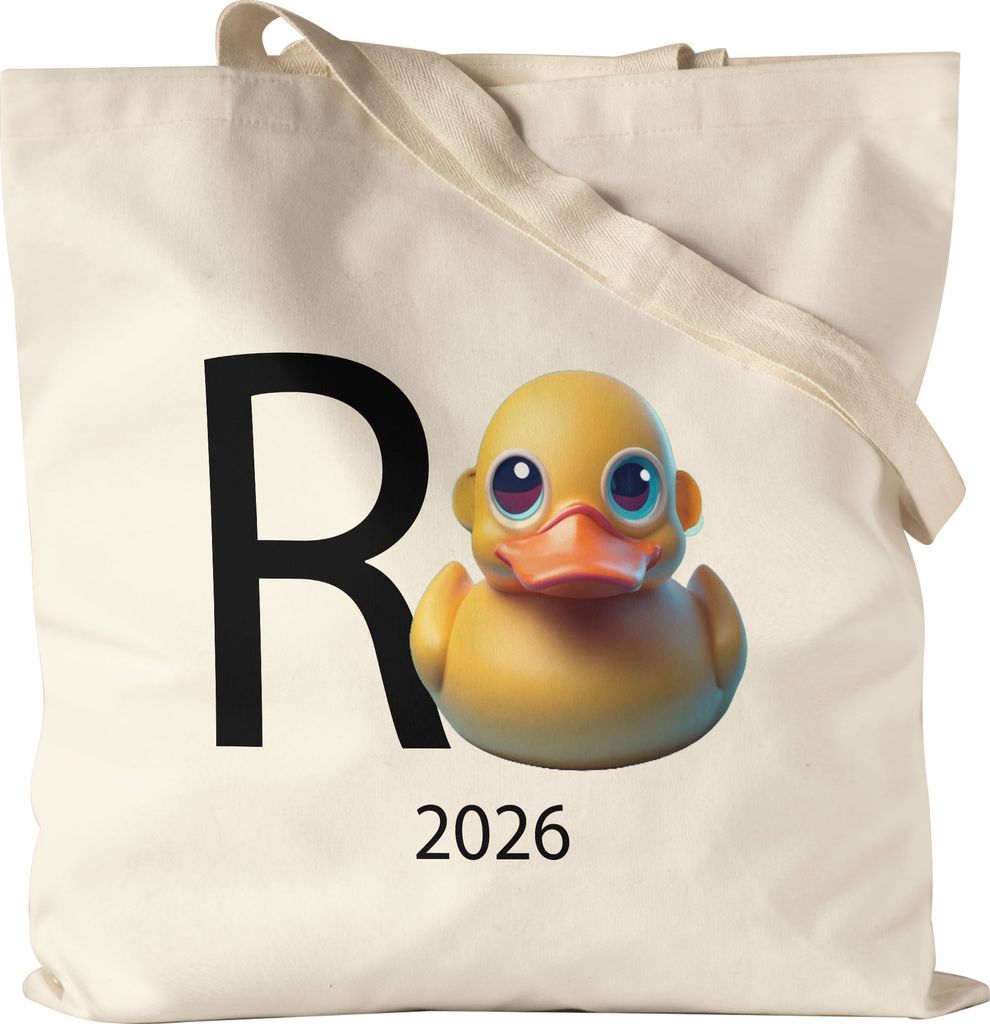 R Ente 2026 Jutebeutel Rente Geschenk Ruhestand Quietscheente Wortwitz
