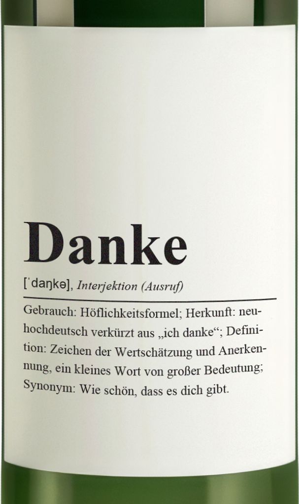 Friendly Fox Flaschenetiketten Aufkleber Danke Definition, Produktbild 