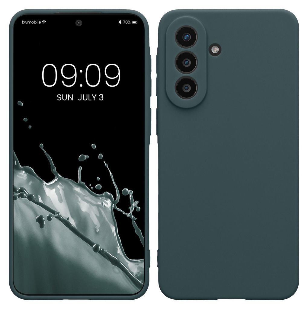 kwmobile Handyhülle für Samsung Galaxy A57 5G Hülle - weiches Handy Silikon Case - Schutzhülle Cover - Dunkler Schiefer