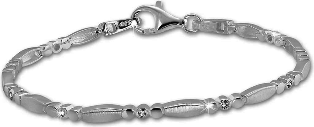 Bracelet de soirée Femme en Argent véritable blanc 18,7cm SilberDream