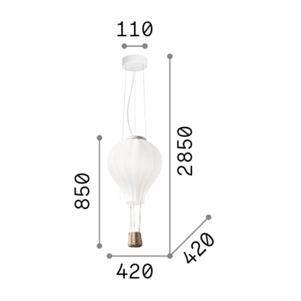 Suspension DREAM BIG SP1 D42 Blanche Design Montgolfière avec E27