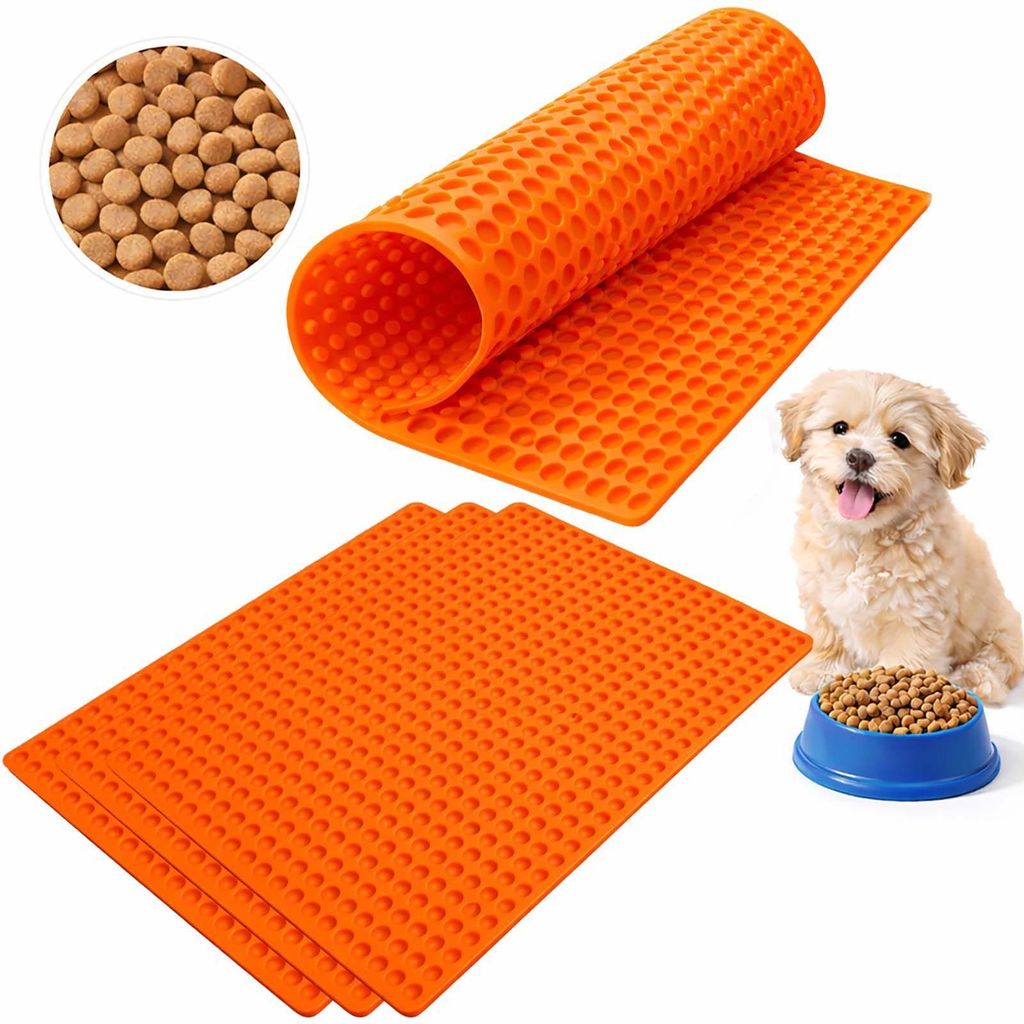 BURI Backmatte 39,5 x 27,7 cm Hundekekse für Mini Halbkugel (1cm Ø) Leckerlis, Silikon Backform, Backunterlage für Backblech, Diätmatte, Hitzeb...