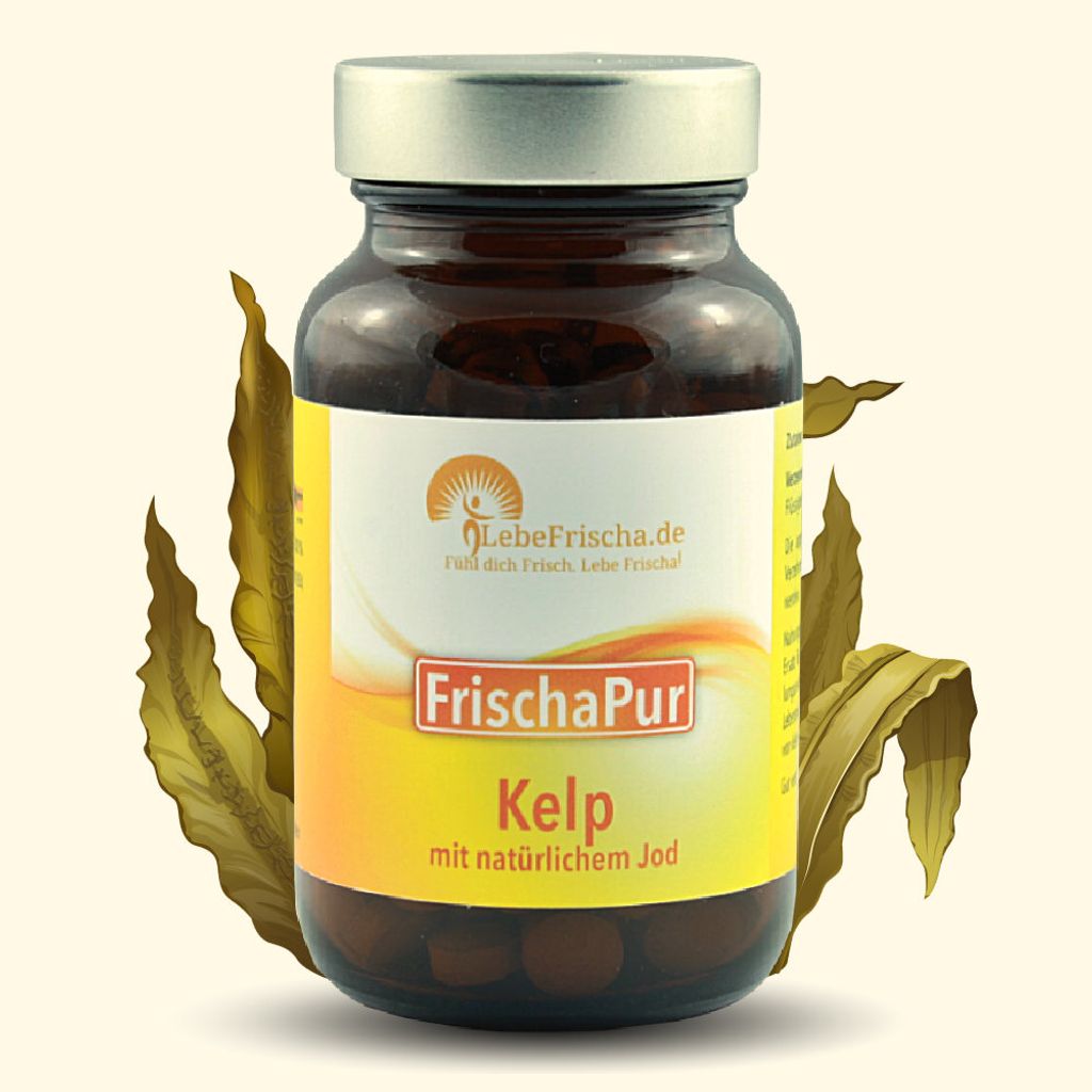 LebeFrischa natürliches Jod 150μg aus Kelp Algen 180 Tabletten vegan