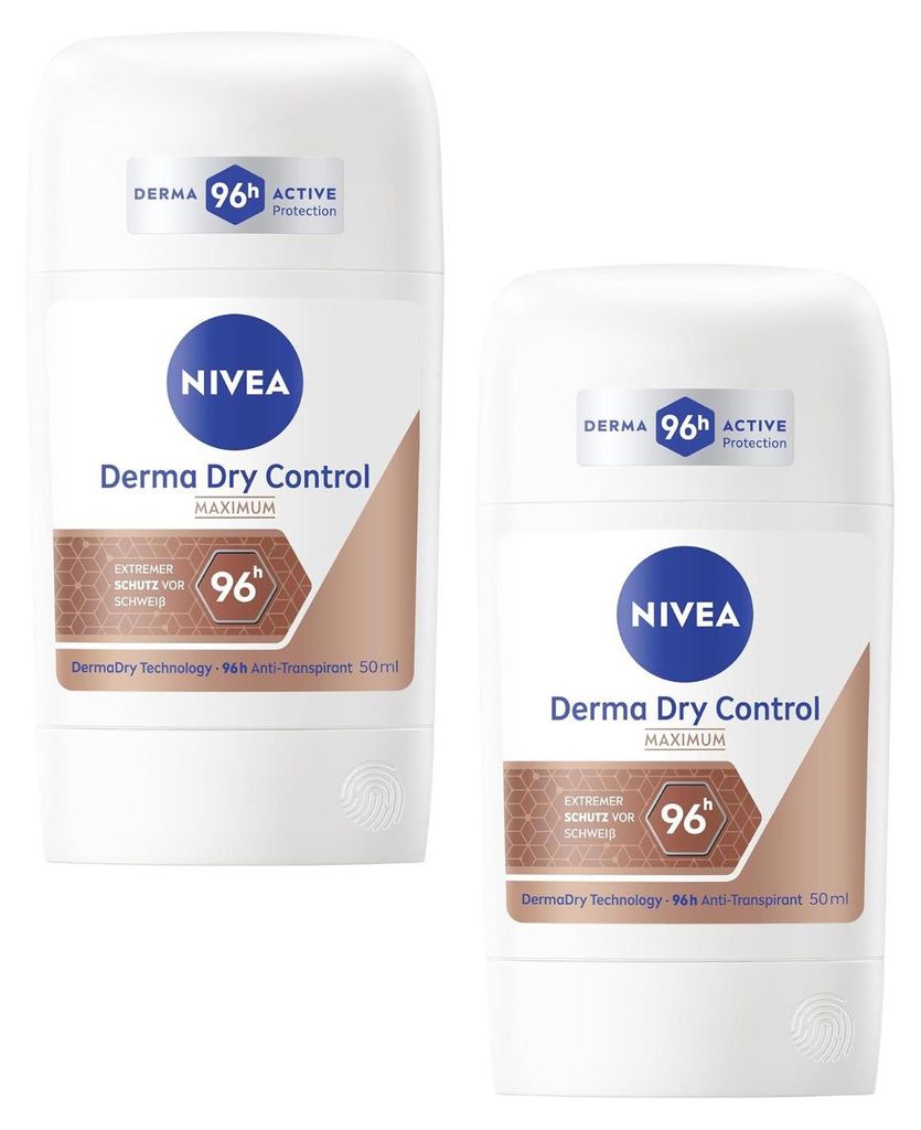 2x NIVEA Derma Dry Control Deo Stick 96h Anti Transpirant Produktbild 