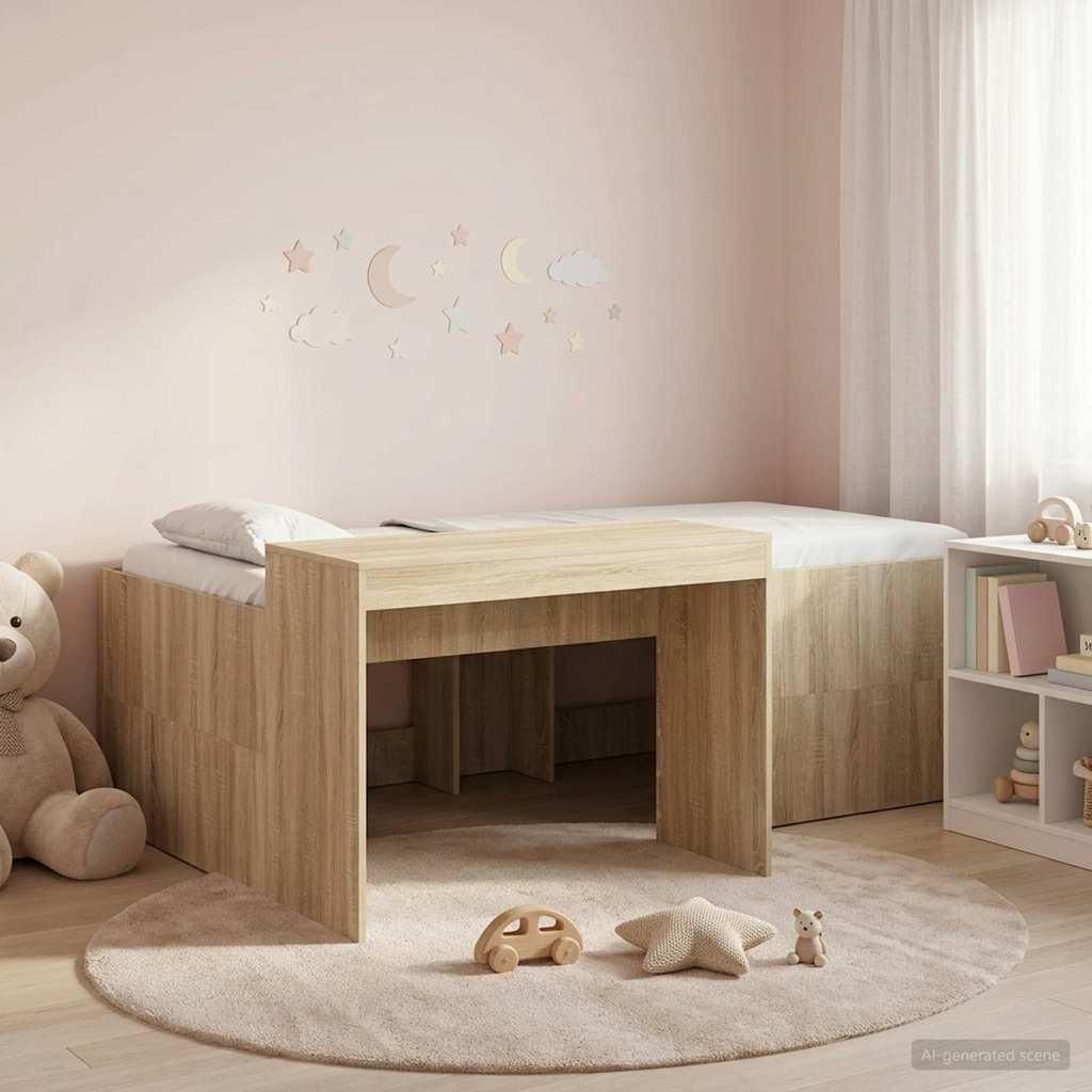 Maison Exclusive - Hochbett mit Schreibtisch für Kinder Sonoma-Eiche 80 x 200 cm