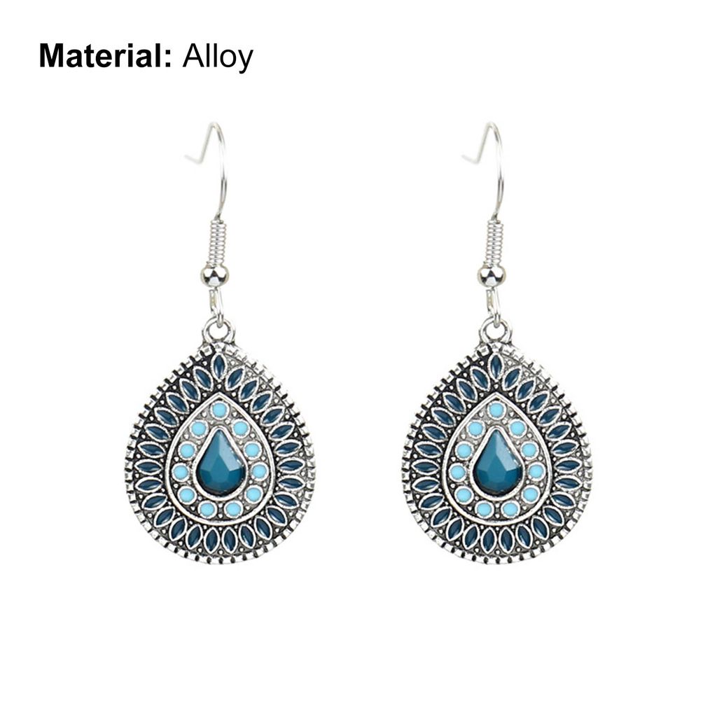 1 Paar Ohrringe in Wassertropfenform im böhmischen Stil mit Glitzer, baumelnde Ohrschmuck, Ohrzubehör für Damen-10