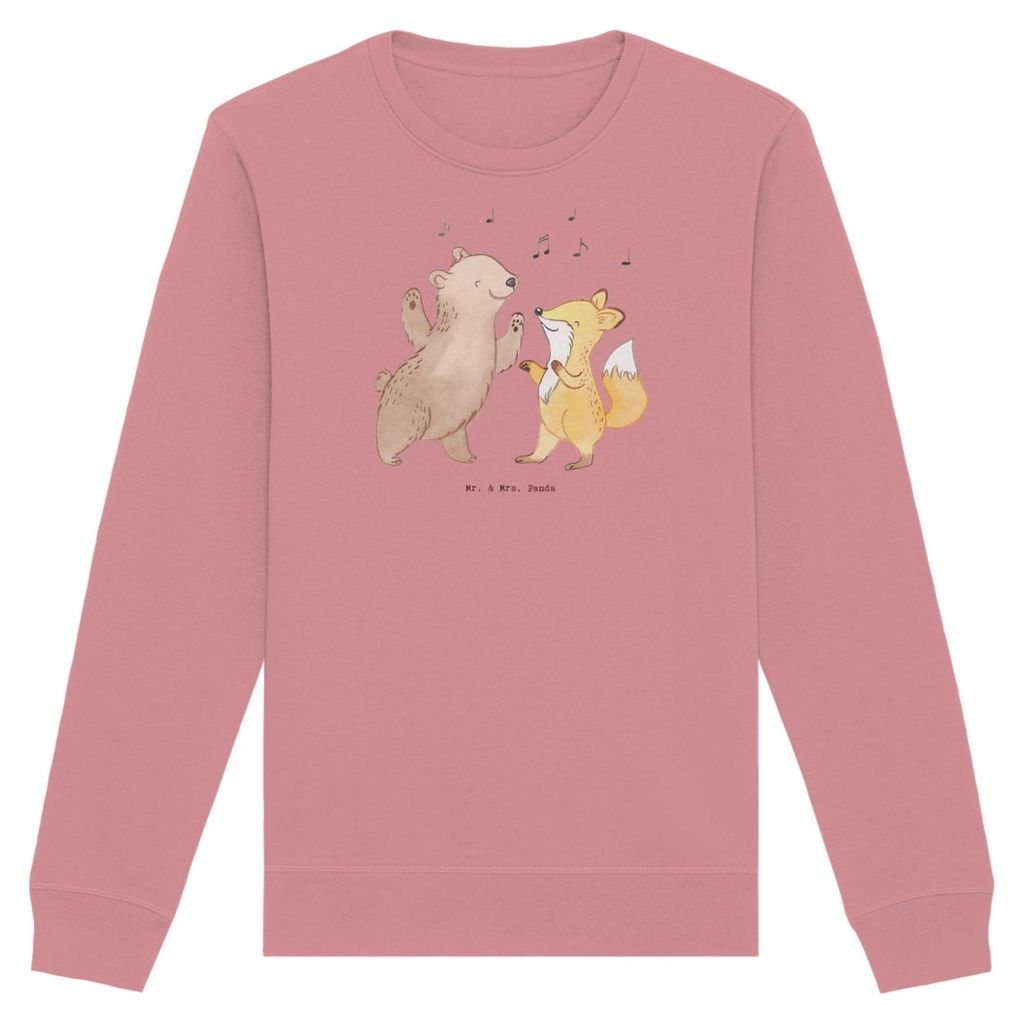 Mr. & Mrs. Panda Baumwoll Pullover Bär & Fuchs Disco Größe M - Canyon Pink - Geschenk, Tanzen, Clubs, Sweatshirt, Sweater, Clubbing, Feiern, Pulli