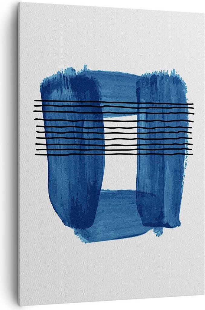 Bild auf Leinwand - Leinwandbild - Einteilig - Abstraktion Aquarell Blau - 70x100cm - Wand Bild - Wanddeko - Wandbilder - Leinwanddruck - Wanddekor...