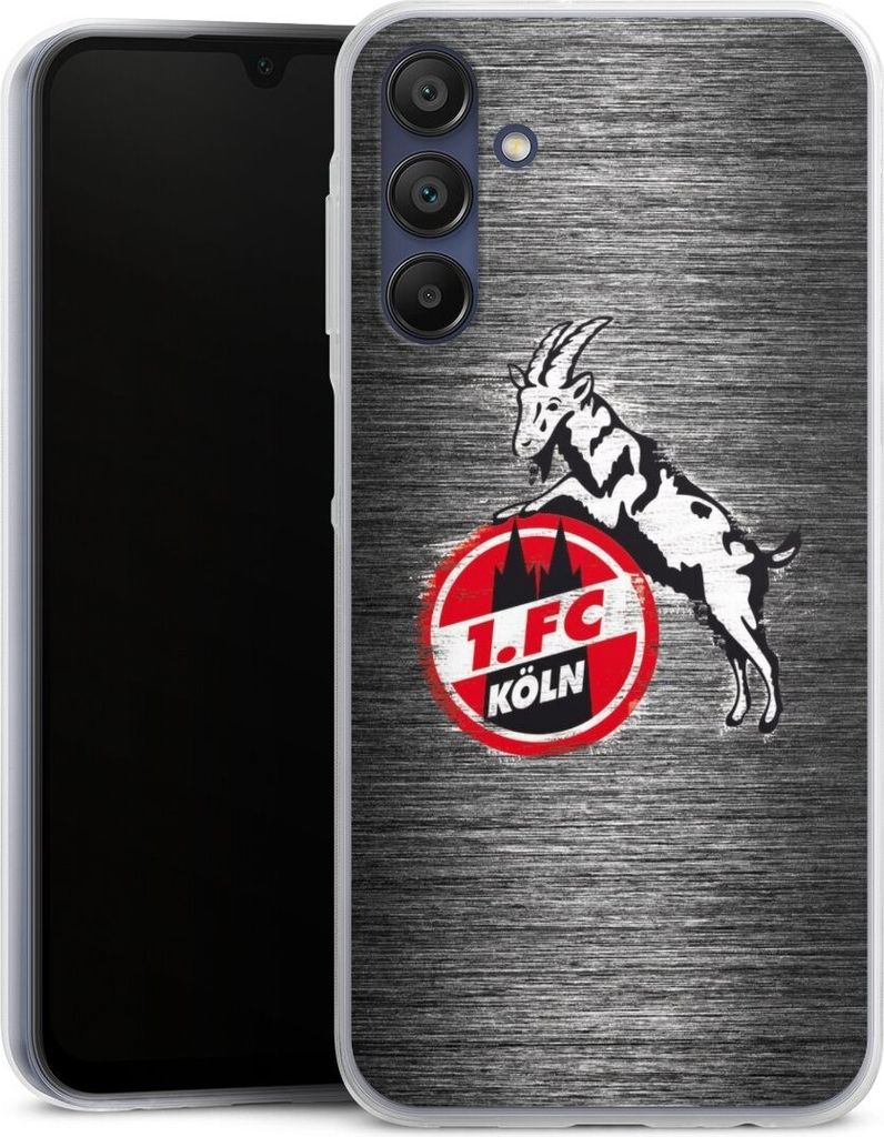DeinDesign Slim Hülle für Samsung Galaxy A15 Silikon Case Ultra Dünn Handyhülle 1. FC Köln Metallic Look Offizielles Lizenzprodukt