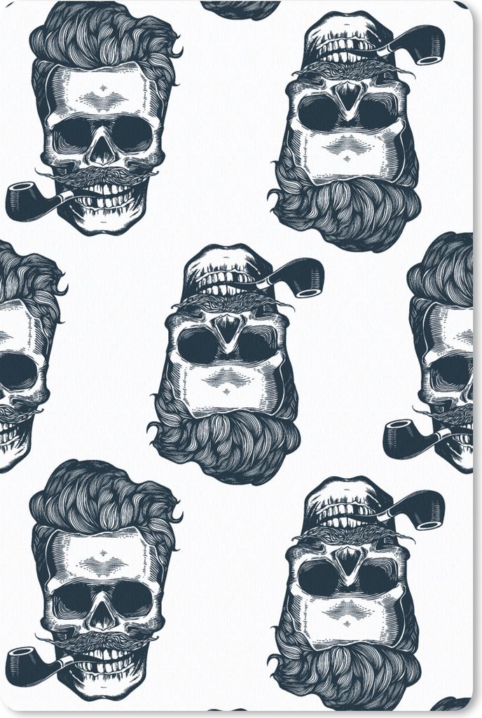 MuchoWow Mauspad Mousepad Puber - Totenkopf - Pfeife - Muster 18x27 cm - Mousepads - Maus Mat - Pad - Mausunterlage