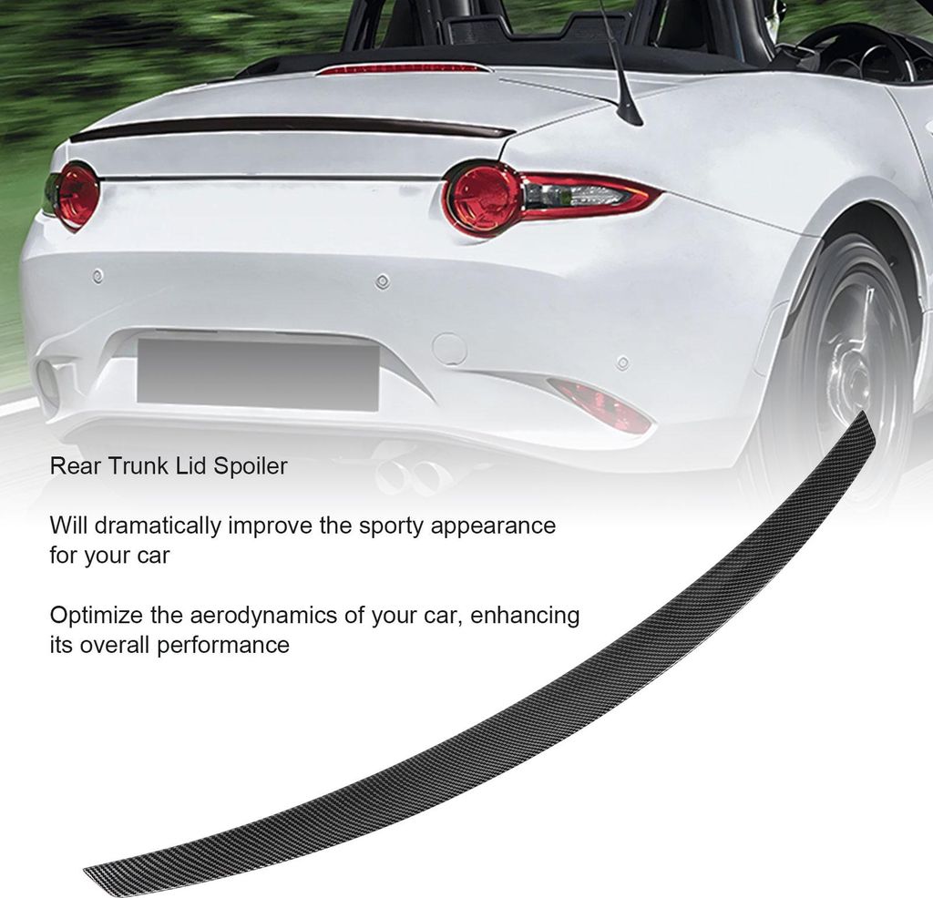 Heck-Kofferraum-Spoiler Verbesserung der Fahrstabilität Sporty Look Leicht für MX-5 Miata ND 2016 bis 2022 Kohlefaserstil