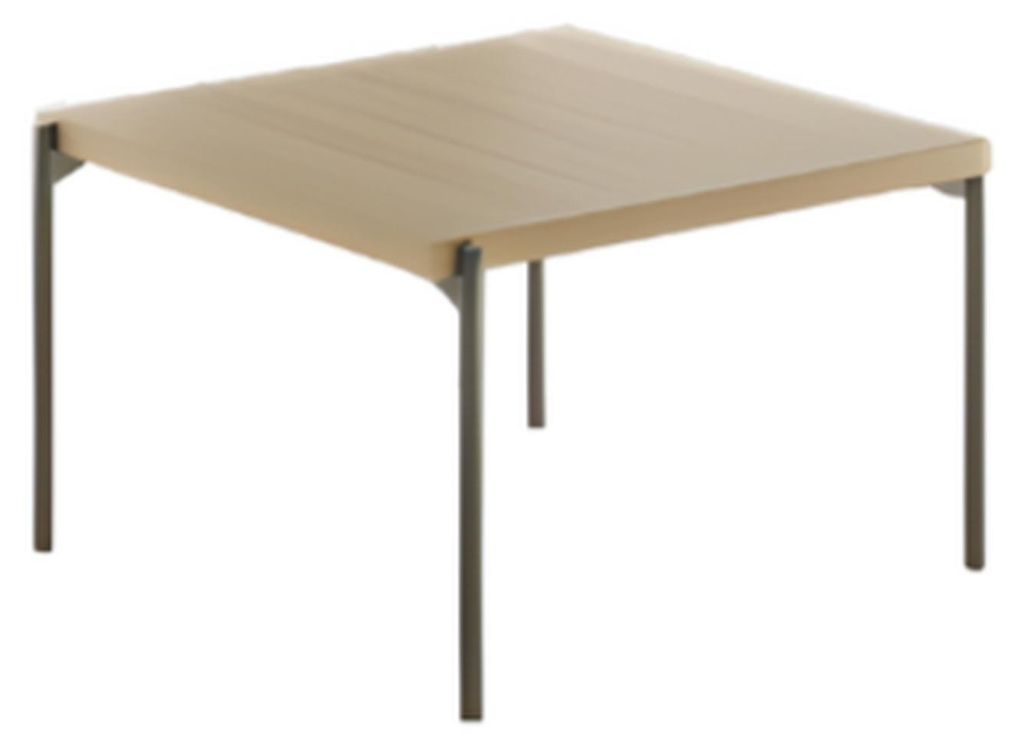 Eleganter brauner schwarzer Couchtisch Holzplatte Beinen Edelstahl