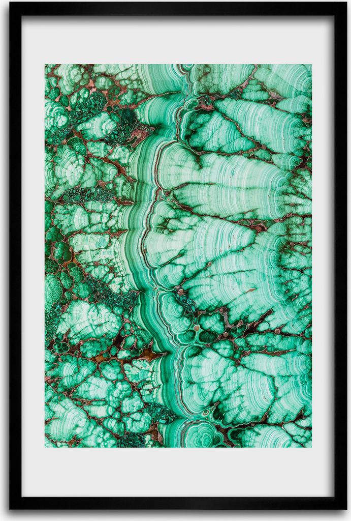 Bild - Bilderrahmen - 40 cm x 60 cm - MDF - Rahmen - Wandkunst - Malachit-Textur