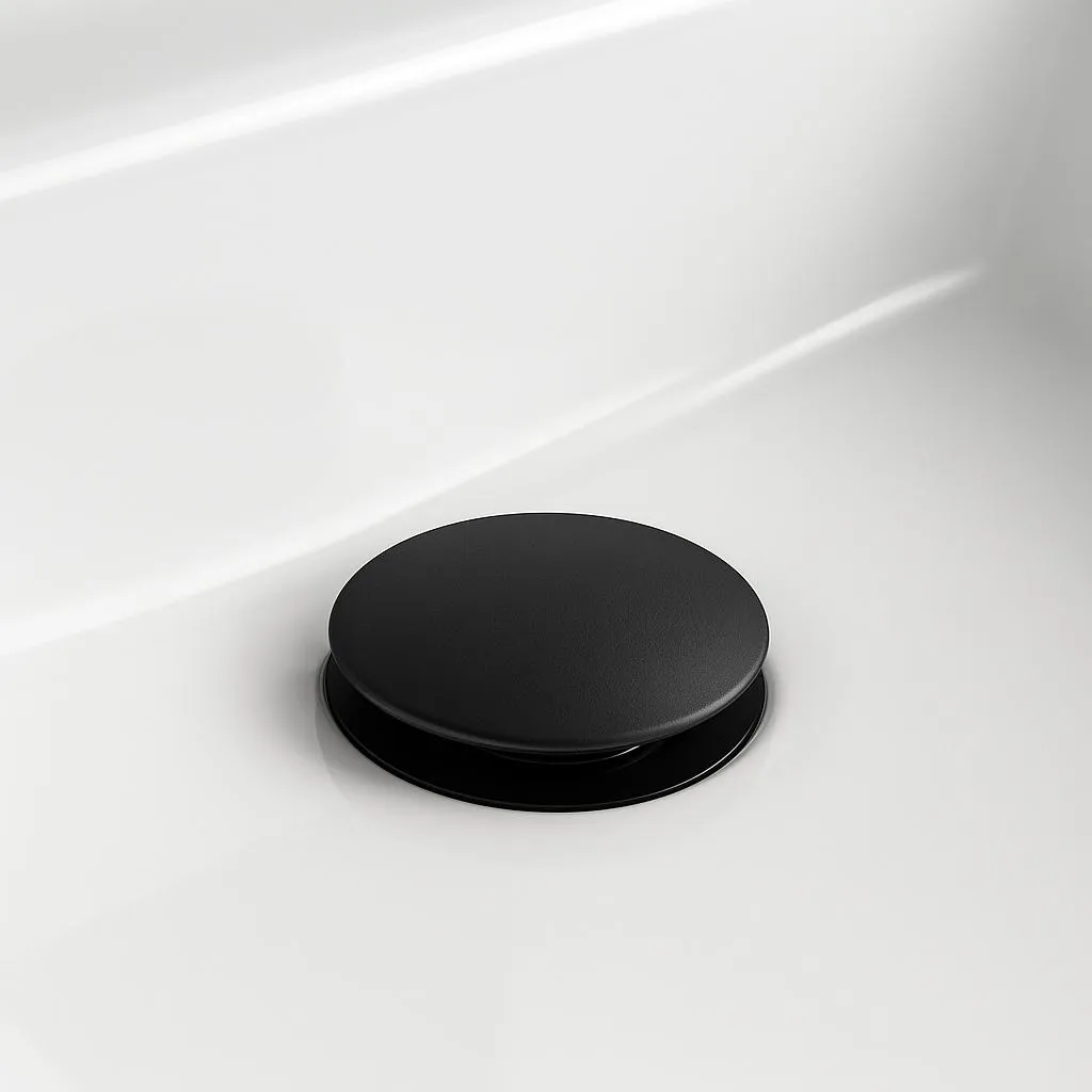 Vidage de lavabo noir mat inoxydable robuste installation facile 1 1/4