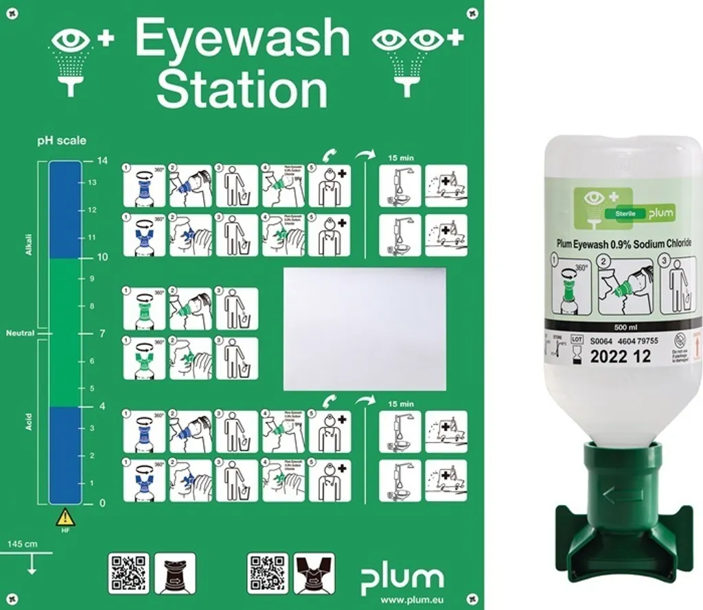 Stazione Emergenza Occhi PLUM 500ml | Design Ergonomico e Sicuro - 13