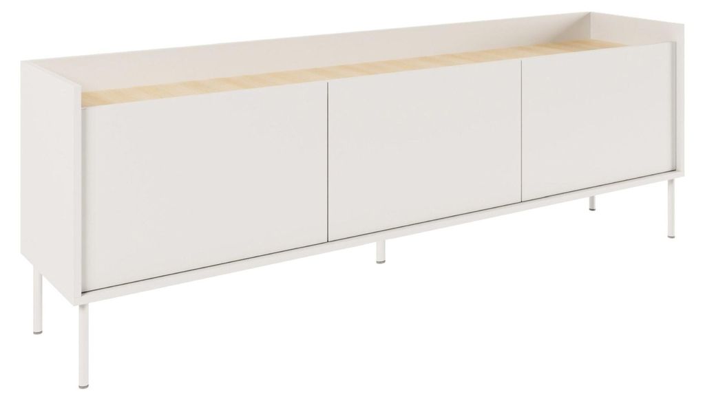 Selsey Tovi - TV-Schrank 3-türig, 175 cm, Weiß / Holzoptik Produktbild 