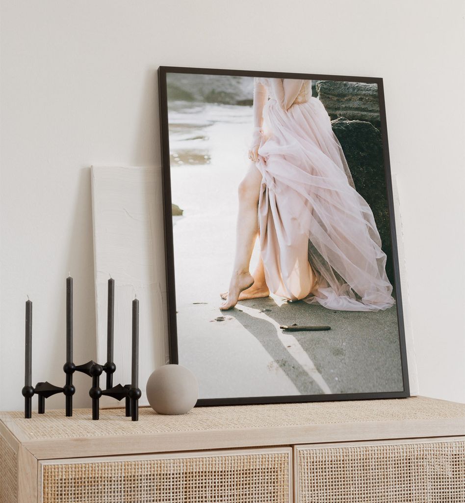 Poster Sommerkleid, groesse_poster:30x40 cm, groesse_rahmen:weiß Passepartout 40x50 cm