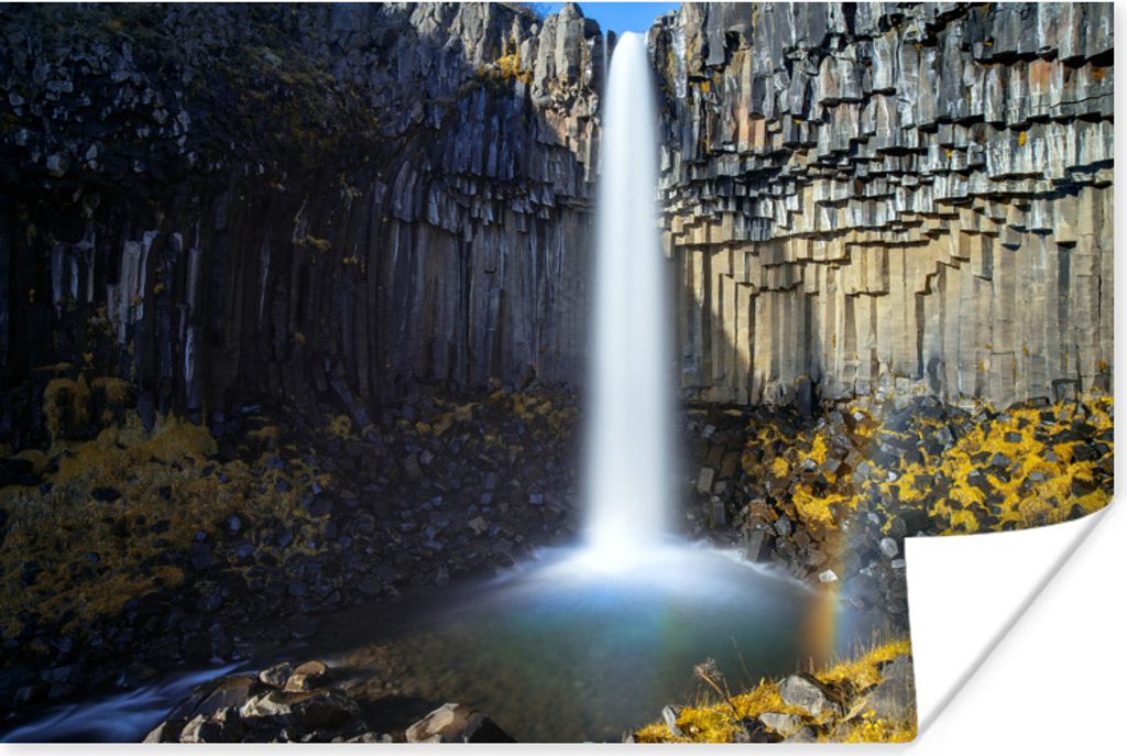 MuchoWow Poster Wasserfall - Island - Natur 30x20 cm - Plakate - Print