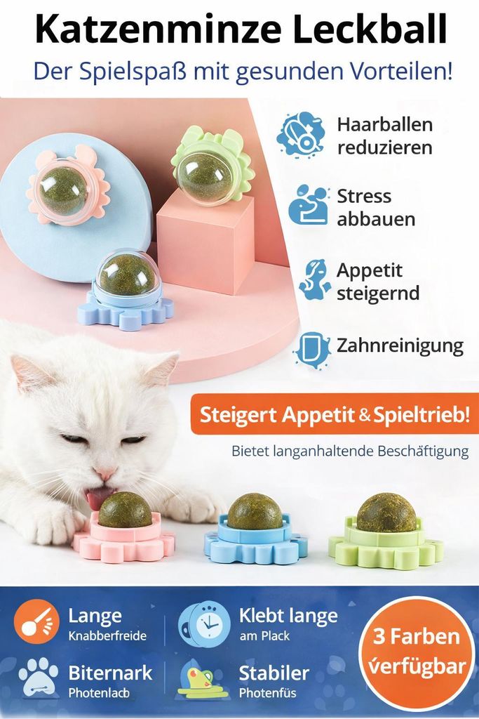 Katzen Leck Kugel Ball Katzenminze Leckball Spielzeug Katze Produktbild 