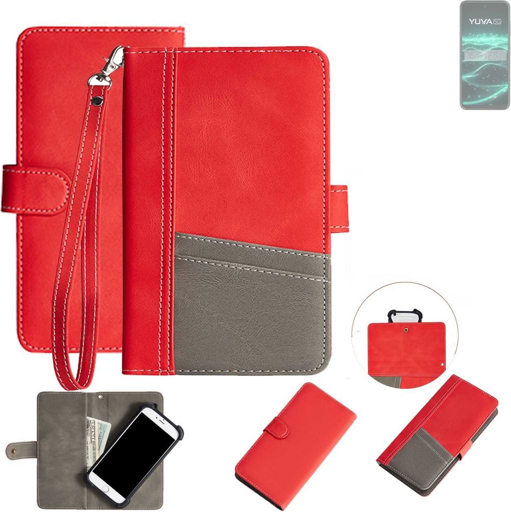 K-S-Trade Handy Schutzhülle für Lava Yuva 5G Hülle Portemonnee Brieftasche Klapphülle Kartenfächer Flip Wallet Case Etui