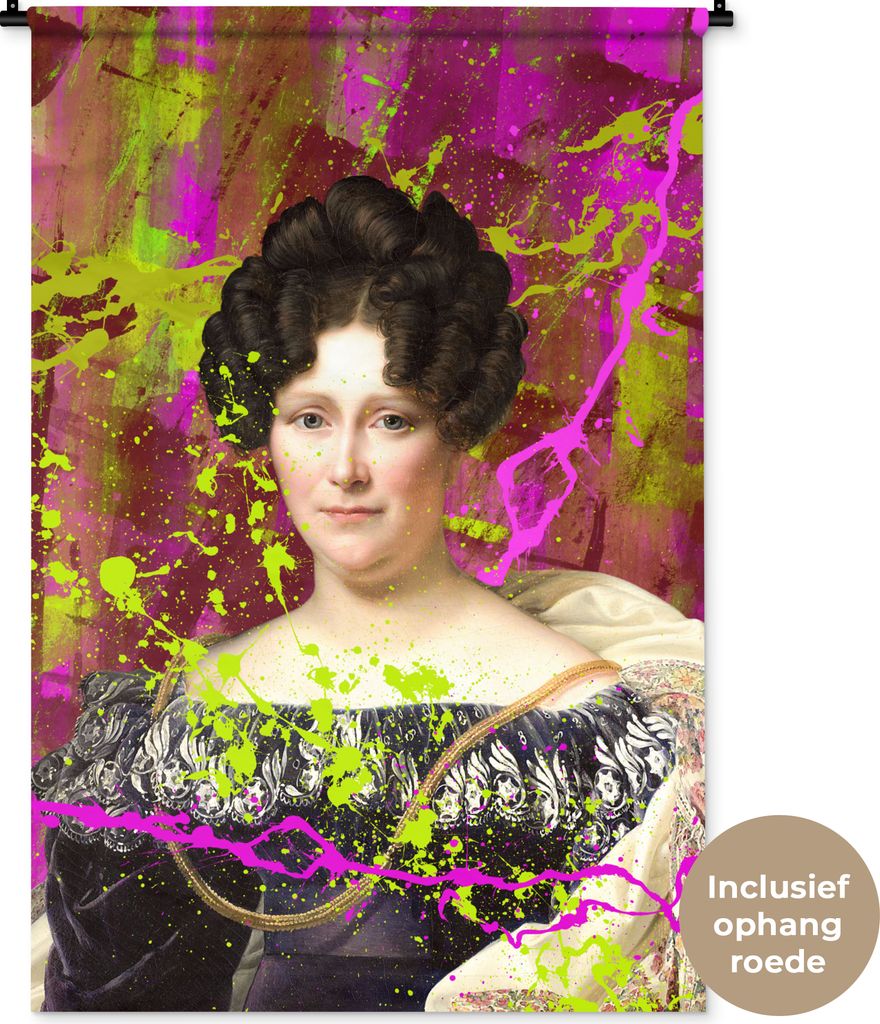 MuchoWow Wandteppich Wandbehang Johanna Henriette Engelen - Dubois Drahonet - Neon 90x135 cm Tapisserie Dekoration Wandtuch - Baumwolle - Wandsku...