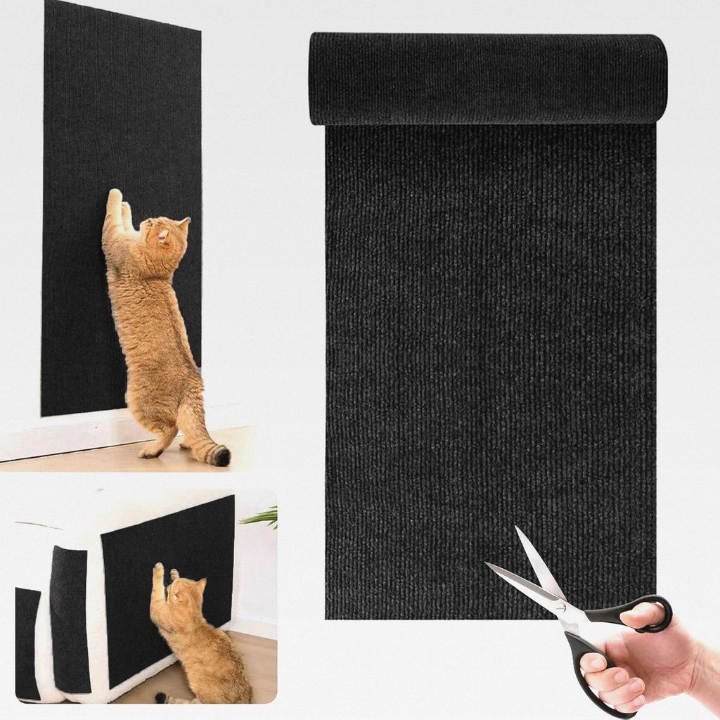 Kratzmatte Katze Selbstklebend, 200×30 cm Kratzteppich Katze Verdickte Katzen Kratzmatte Wand DIY Trimmbarer Katzenteppich Katzenkratzmatten für ...