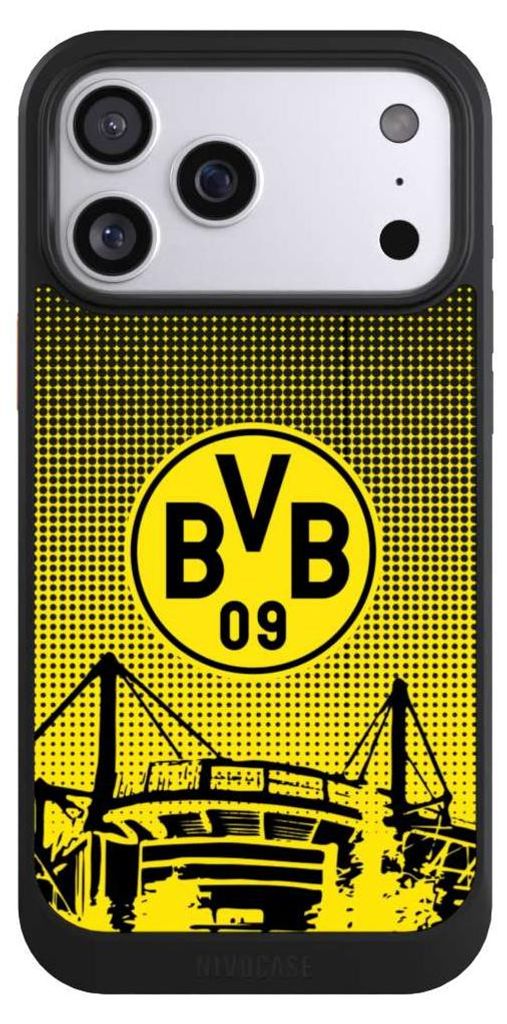 NIVOCASE Hülle für Apple iPhone 17 Pro Max Handyhülle NIVOcore Case Schwarz BVB Borussia Dortmund Stadion
