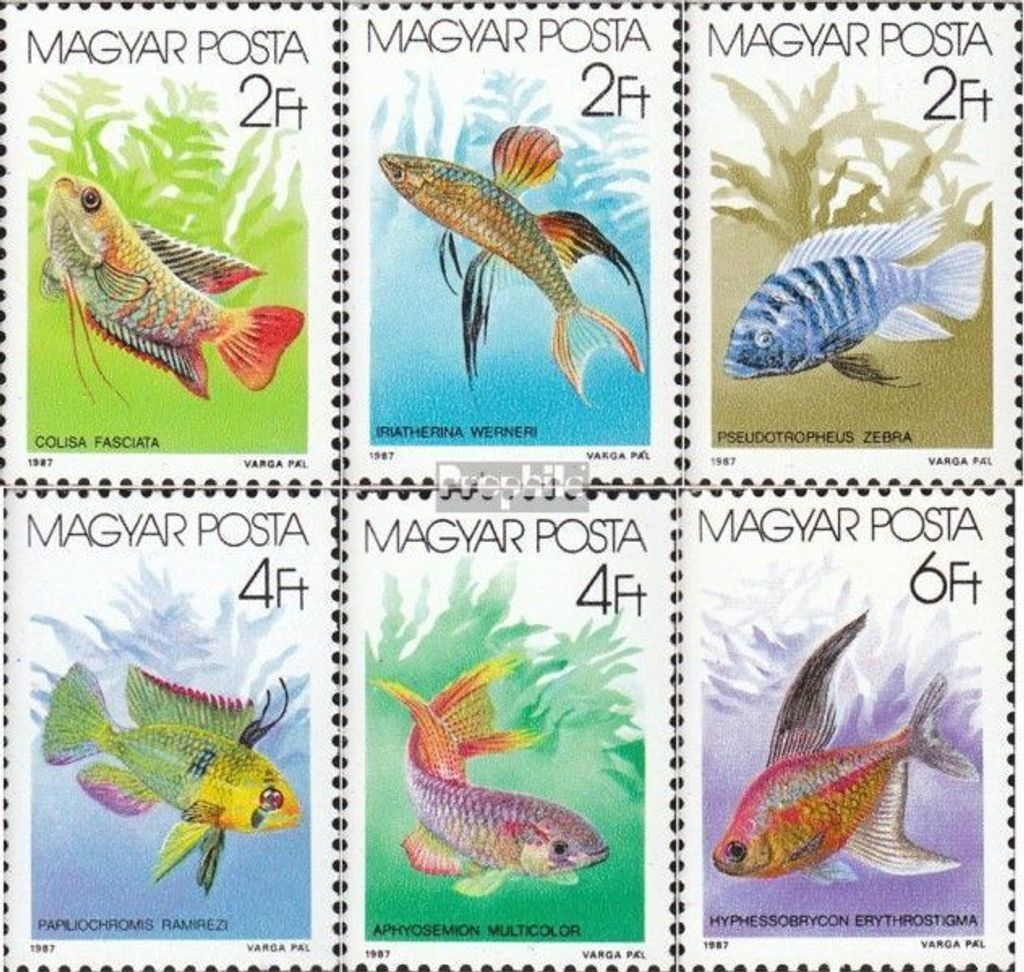 Briefmarken Ungarn 1987 Mi 3877A-3882A (kompl.Ausg.) postfrisch Zierfische