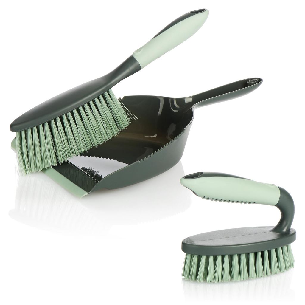 COM-FOUR® 3-teiliges Reinigungs-Set - Handfeger, Produktbild 