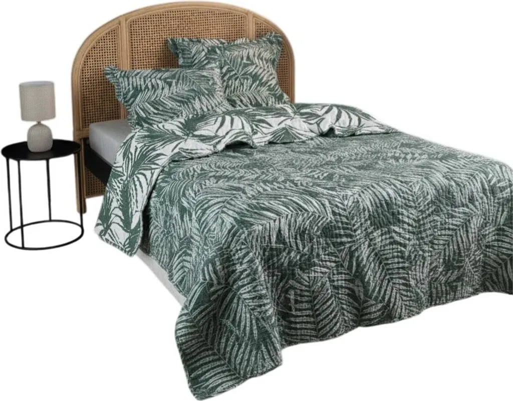 Couvre-lit Manisa tropical anti-plis pour lit toujours impeccable