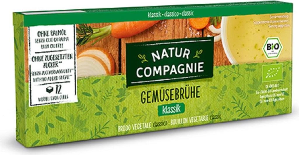 BULION - KOSTKI WARZYWNE BEZ DODATKU CUKRÓW BIO (12 x 10,5 g) 126 g - NATUR COMPAGNIE