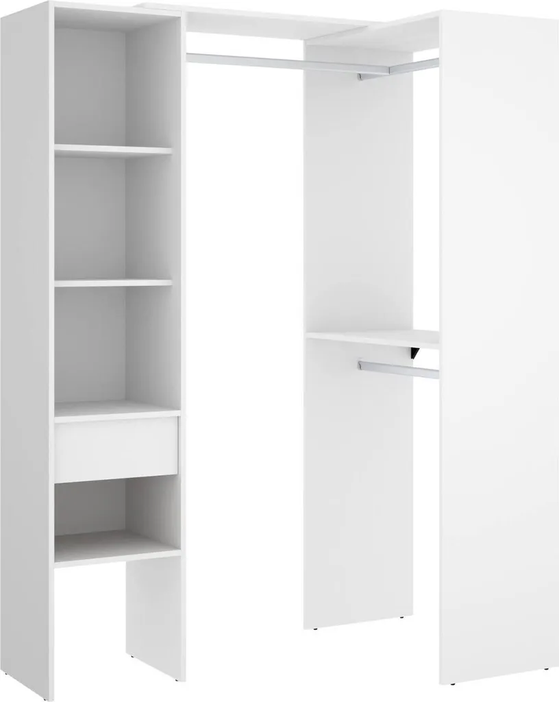 Armoire dressing blanche 98 cm de large dotée d'un tiroir coulissant