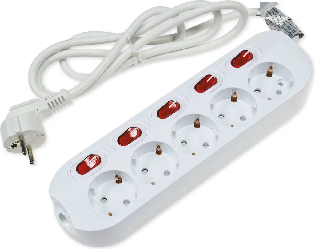 ChiliTec Presa da Tavolo 5 Vie Bianco 1,5m | Multipresa Professionale