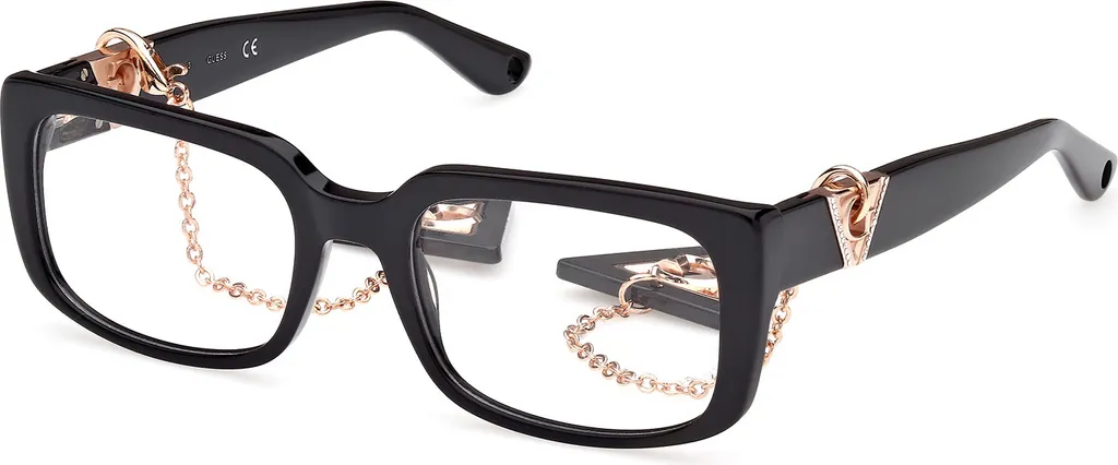 Monture optique Guess GU2959 rectangulaire noire pour femme calibre 53