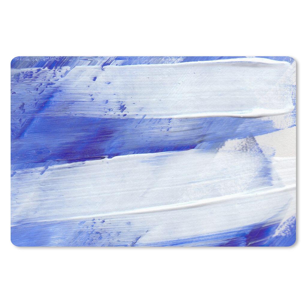 MuchoWow Schreibtischunterlage Farbe - Design - Blau 60x40 cm - XXL Mauspad - Großes Mauspad