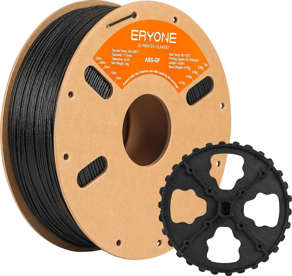Filament imprimante 3D ABS-GF Noir 3kg renforcé en fibres de verre