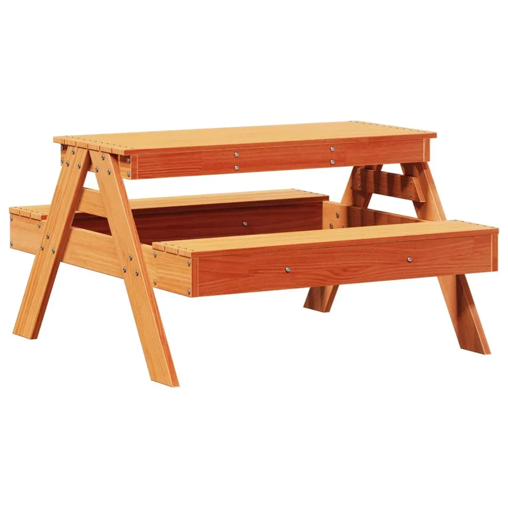 SYFAX™ Tavolo da Picnic in Legno per Bambini - Pino Massello Marrone