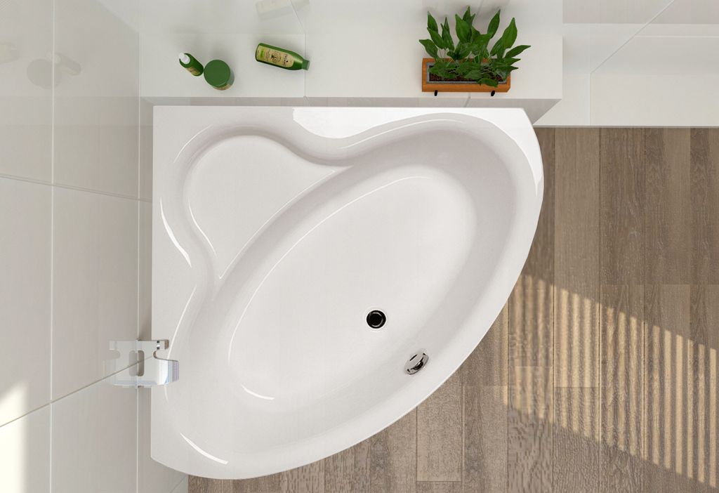 ECOLAM Badewanne Eckwanne Eckbadewanne Acrylwanne BALA 130 x 130 cm + Styropor Wannenträger befliesbar Ablaufgarnitur Viega weiß Füße Silikon