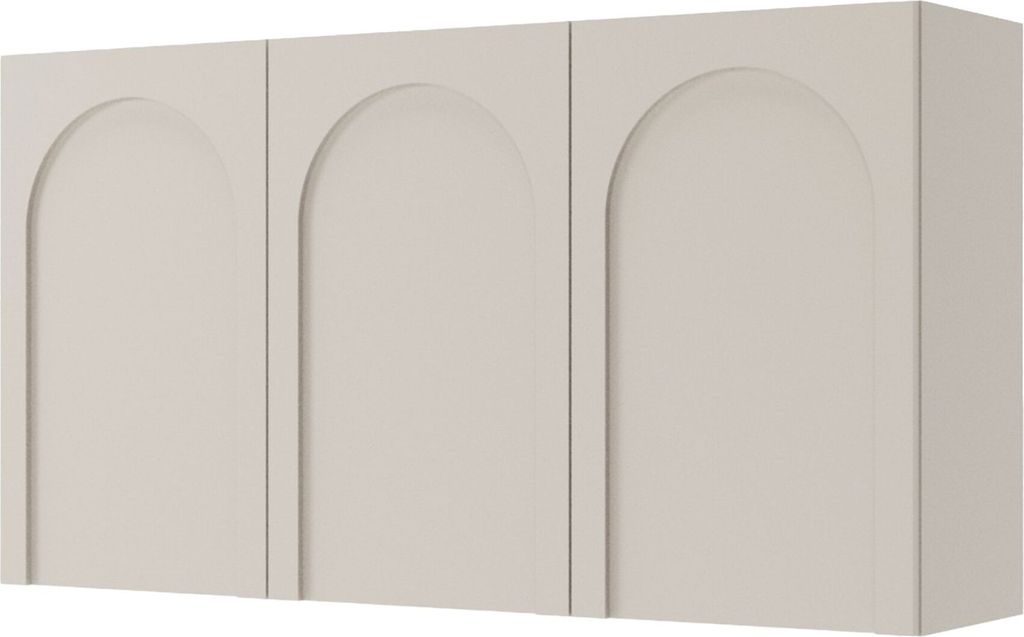 A three-door sideboard with arched door fronts.