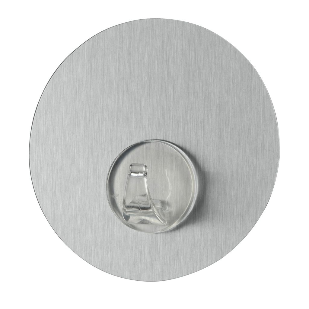 Static-Loc® Wandhaken Uno Edelstahloptik rund Produktbild 