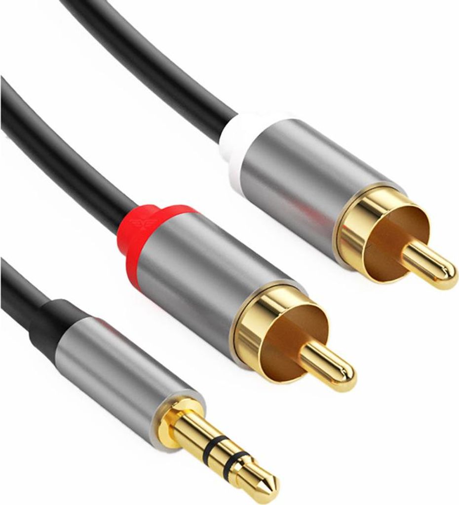 Avizar, 3.5mm auf 2 RCA Audiokabel 1,5 m doppelt geschirmt, Schwarz