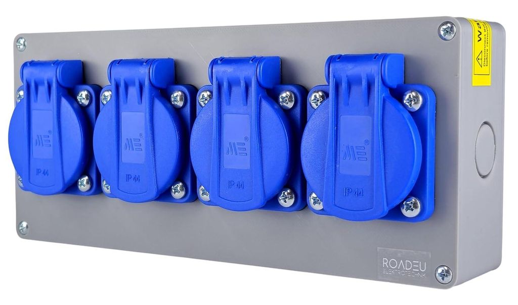RoadEu - Steckdosenverteiler 4-fach Schuko IP44 Aufputz, Produktbild 