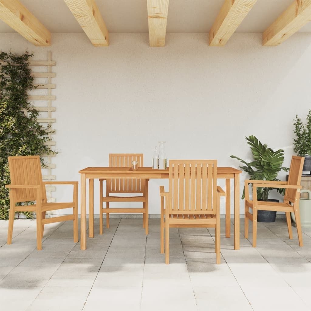 Möbel 5-tlg. Garten-Essgruppe Massivholz Teak - Terrassenmöbel 3157917