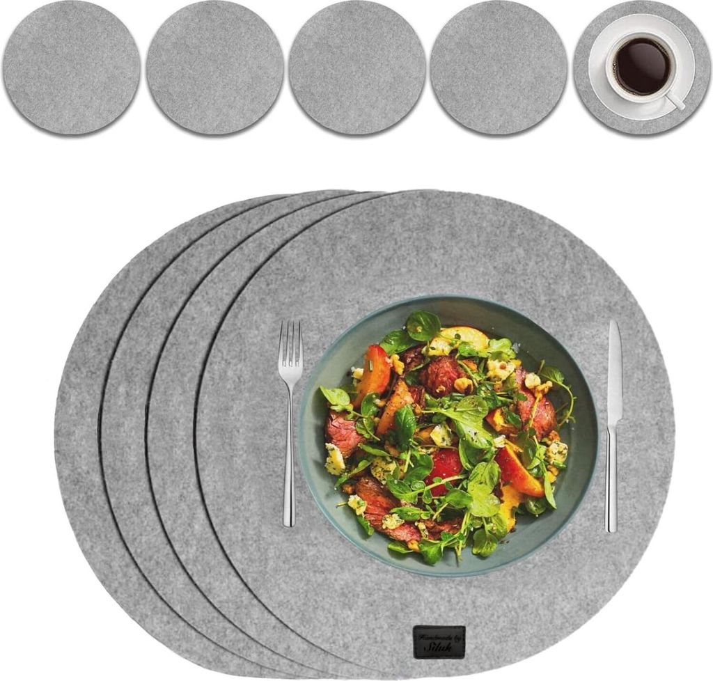4-Teiliges Set aus Filz Tischuntersetzer Platzset Produktbild
