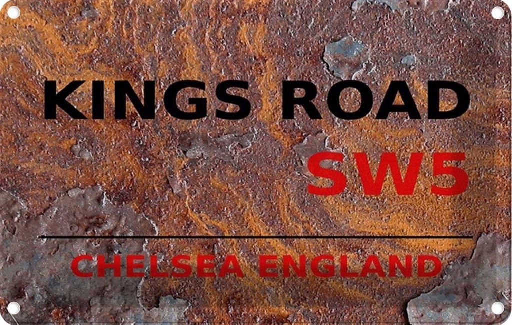 vianmo Blechschild 12x18 cm England Chelsea Kings Road SW5 Abenteuer Reisen Urlaub